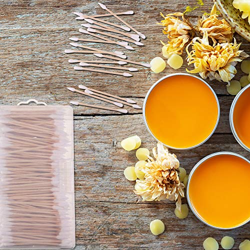 Norme 500 Pcs 3 Inch Gun Cleaning Swabs Long Cotton Swabs in Storage Box Long Pointed Tip with Wooden Handle Buds for Makeup Baby Pet Care