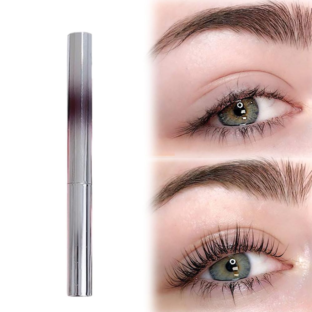 Iron Wand Mascara, 2025 New Metal Wand Mascara Volume and Length Waterproof, Long-Lasting 3D Curling Eyelash Lash Extensions Iron Mascaras (Brown)