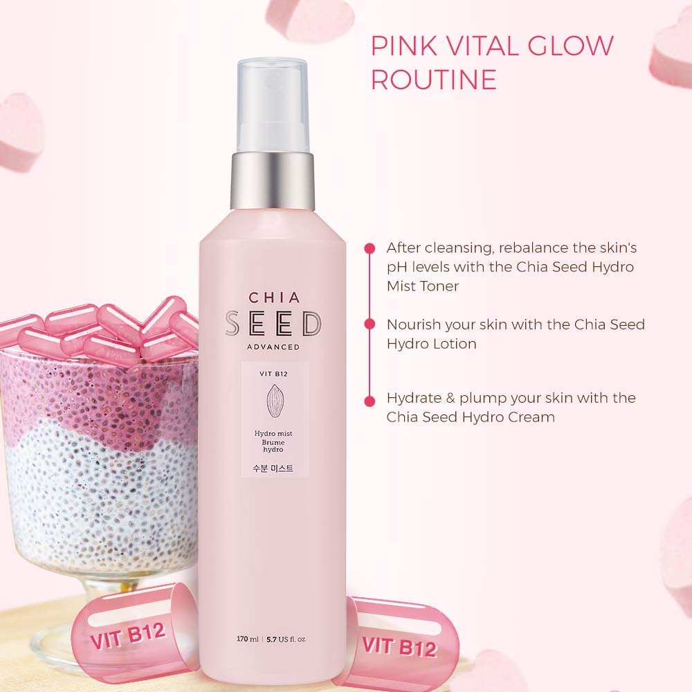 THE FACE SHOP Chia Seed Hydro Hydrating Mist | Mild Soothing Watery Mist with Instant Hydration &
