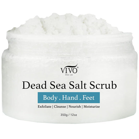 Vivo Per Lei Body Scrub - Exfoliating Body Scrub with Dead Sea Minerals - Dead Sea Salt Scrub for Hands & Legs - Body Exfoliant for a Supple Beach Body - 350 g/ 12.34 oz