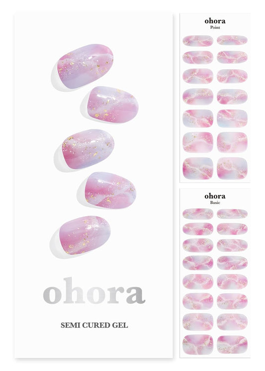 ohora Semi Cured Gel Nail Strips (N Unicorn Dream) - Works with Any Lamps, Salon-Quality, Long