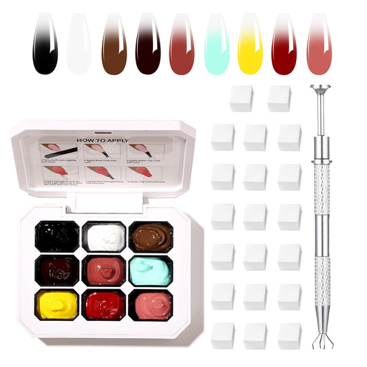 Ombre Gel Nail Polish Nail Sponges for Ombre 9 Series Colorful Blush Effect Gradient Painting Gel