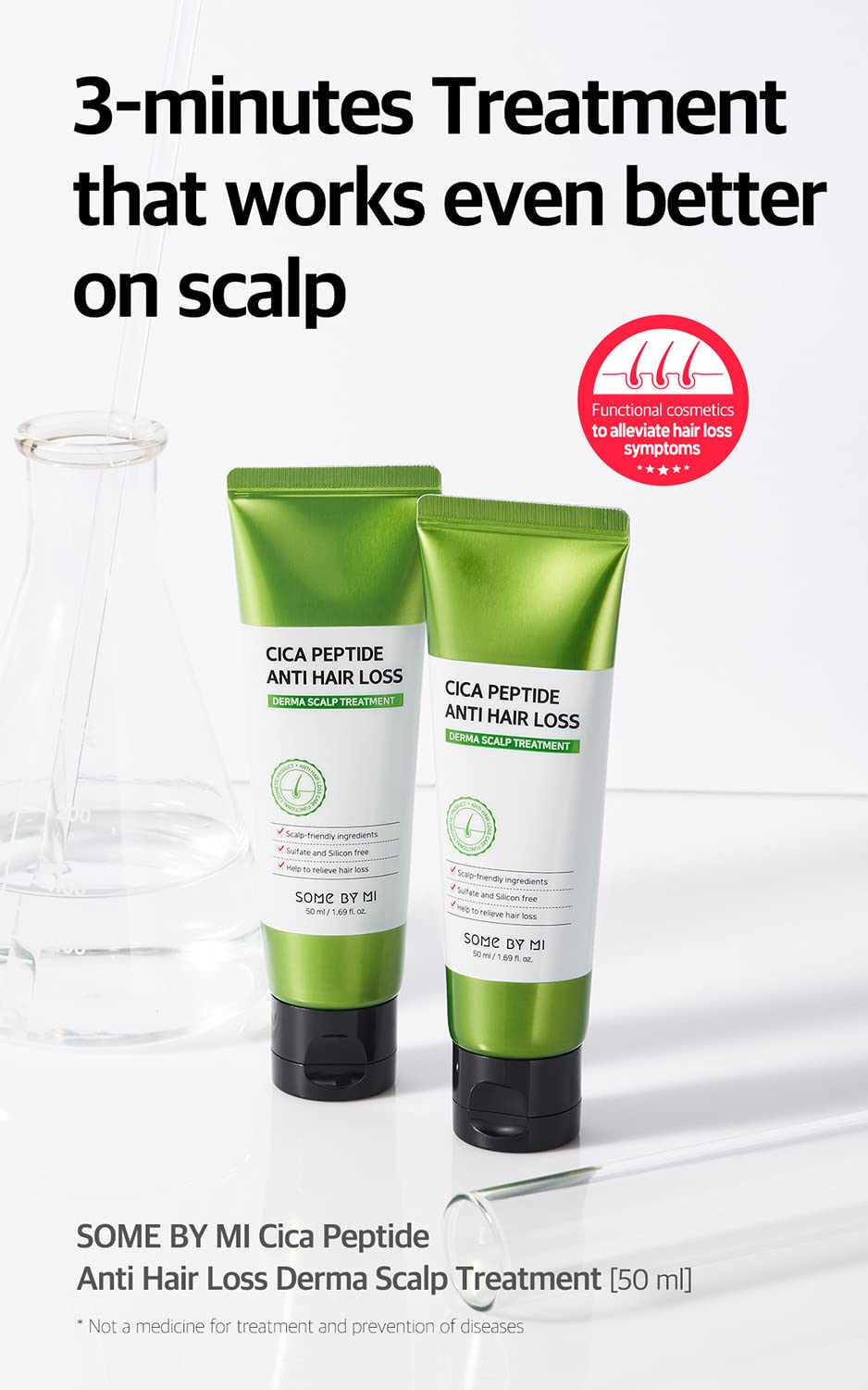 SOME BY MI CICA Peptide Anti Hair Loss, Derma Scalp Treatment, 1.69 fl oz (50 ml), Unscented