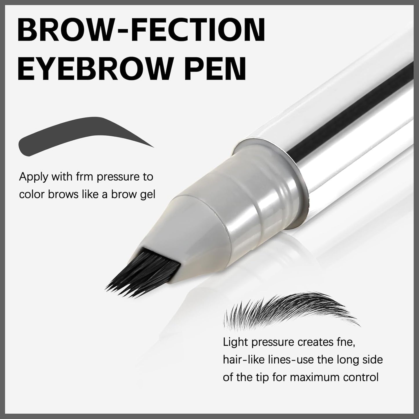 Boobeen 2pcs Brow Fection Eyebrow Pen，Liquid Microblading Eyebrow Pencils for Women，Angled Brush Waterproof Brow Pen for Hair-Like Strokes，Last All-Day，Beginner Friendly