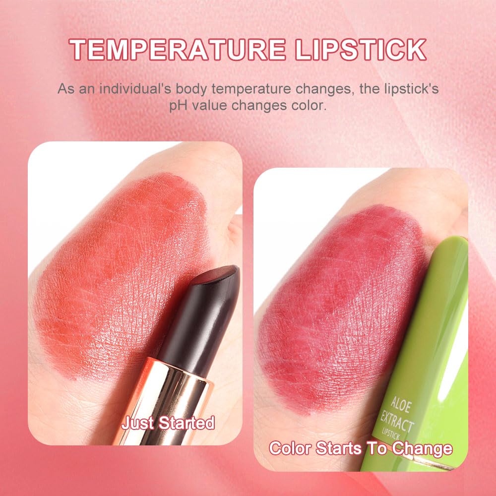 Jelly Color Changing Lipstick Queen,Mood Moisturizer Long Lasting Lip Care Lip Balm Magic Waterproof Lip Gloss Glossly Makeup Lipstick Set for Women (2pc 07#)