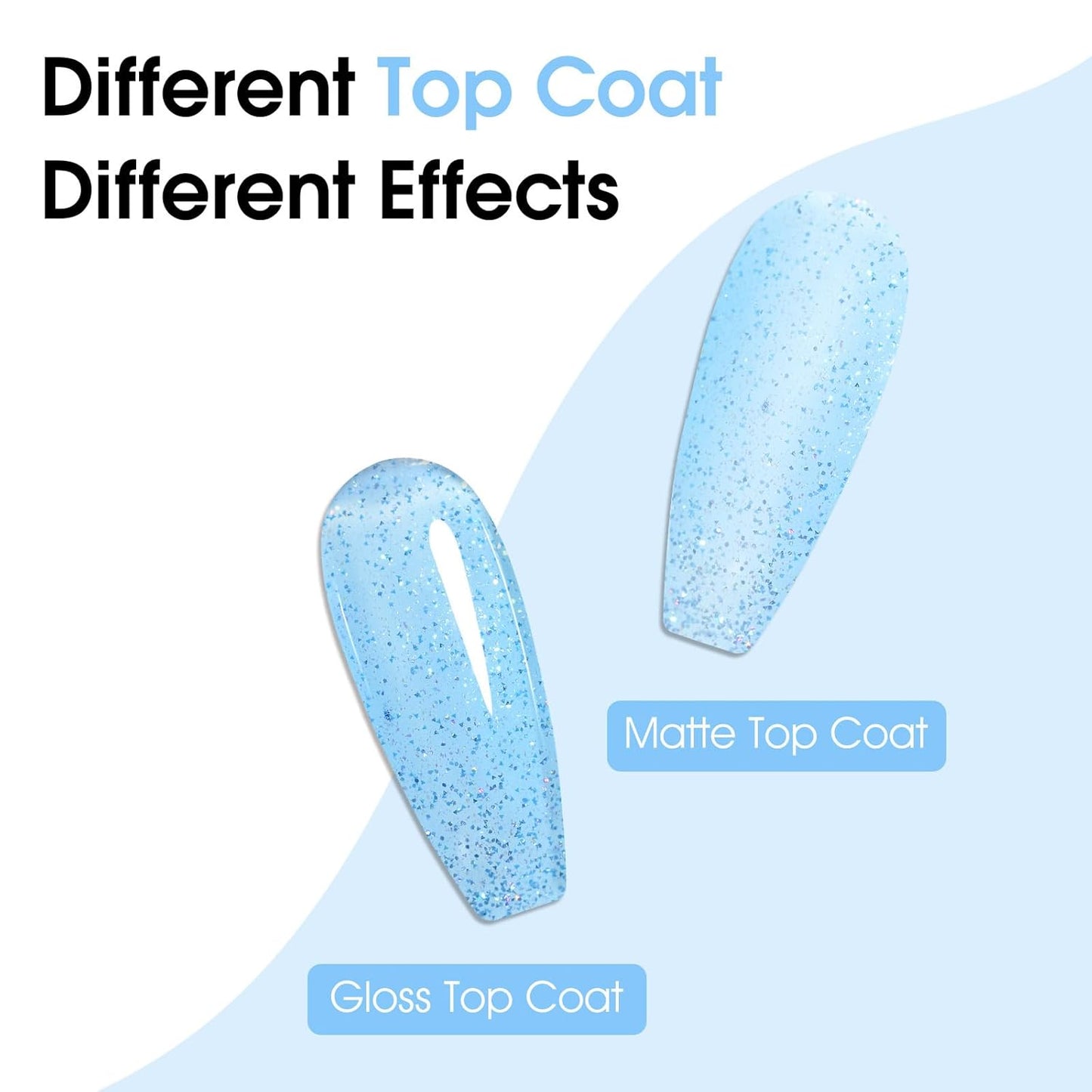 CANNI 1 Pcs Glitter Blue Gel Nail Polish, Shimmer Sparkly Blue Colors Gel Polish Soak Off Led Nail Art Gel Manicure Salon DIY