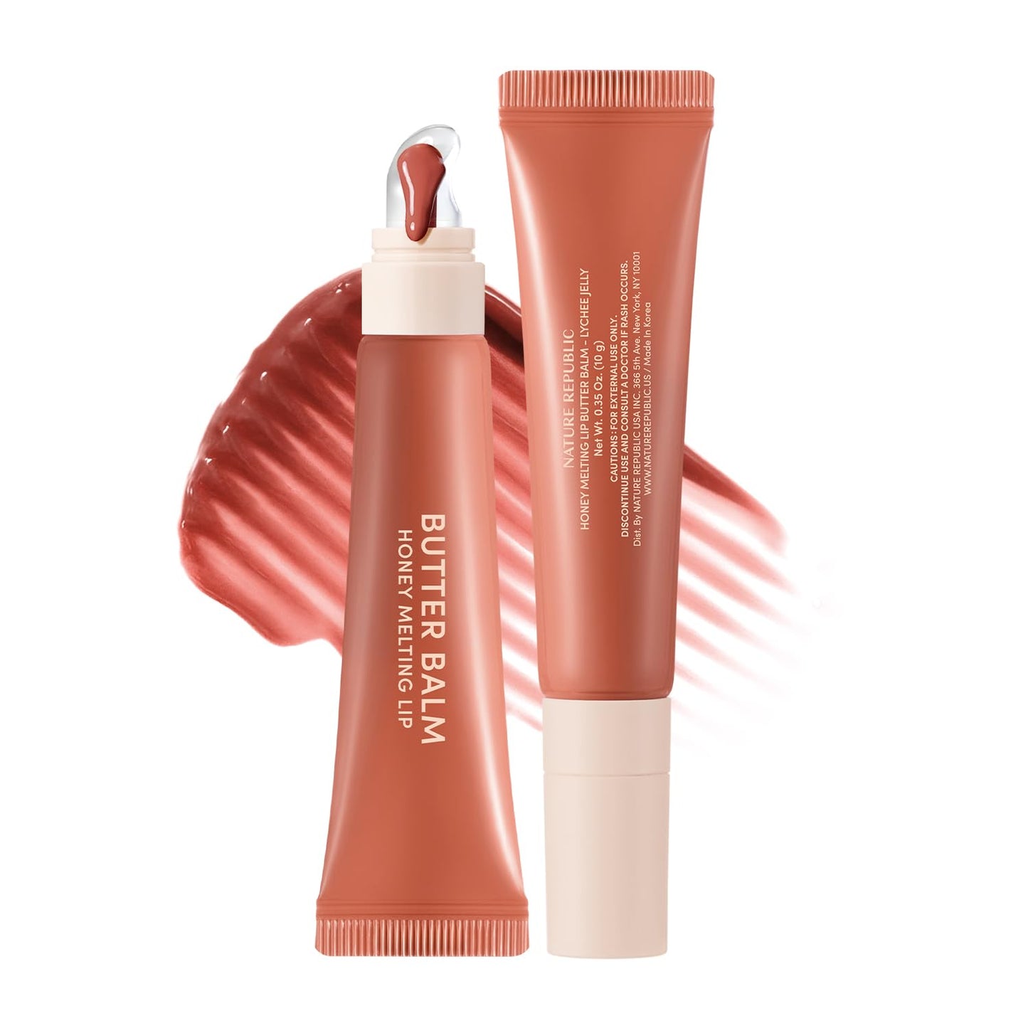 Nature Republic Honey Melting Lip Butter Balm | Hydrating Tinted Balm with Peptides, for Sheer &