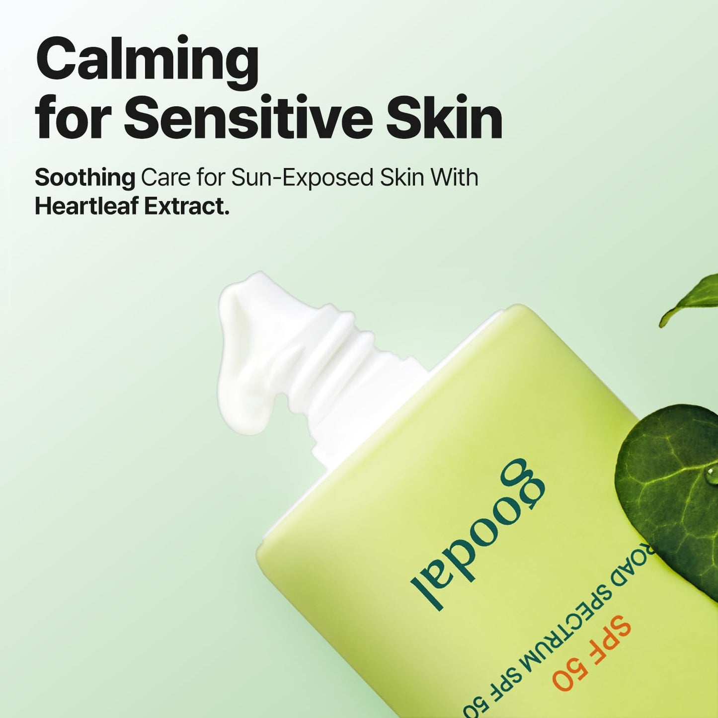 GOODAL Heartleaf Soothing Moisture Sunscreen, Broad Spectrum SPF 50, Hydrating Korean Face