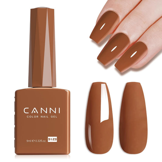 CANNI Brown Gel Nail Polish, 1Pcs Caramel Coffee Brown Color High Gloss Soak Off UV Nail Polish Gel