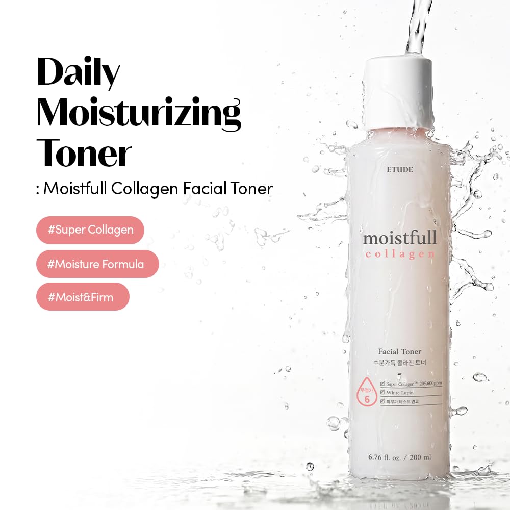 ETUDE Moistfull Collagen Skin Care Set, Perfect for Gift, Facial Emulsion and Toner, Face
