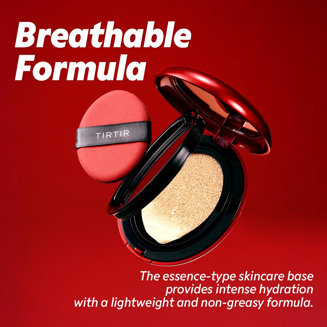 TIRTIR Mask Fit Red Cushion Foundation | Full coverage, Weightless, Skin fit, Satin Glow Finish