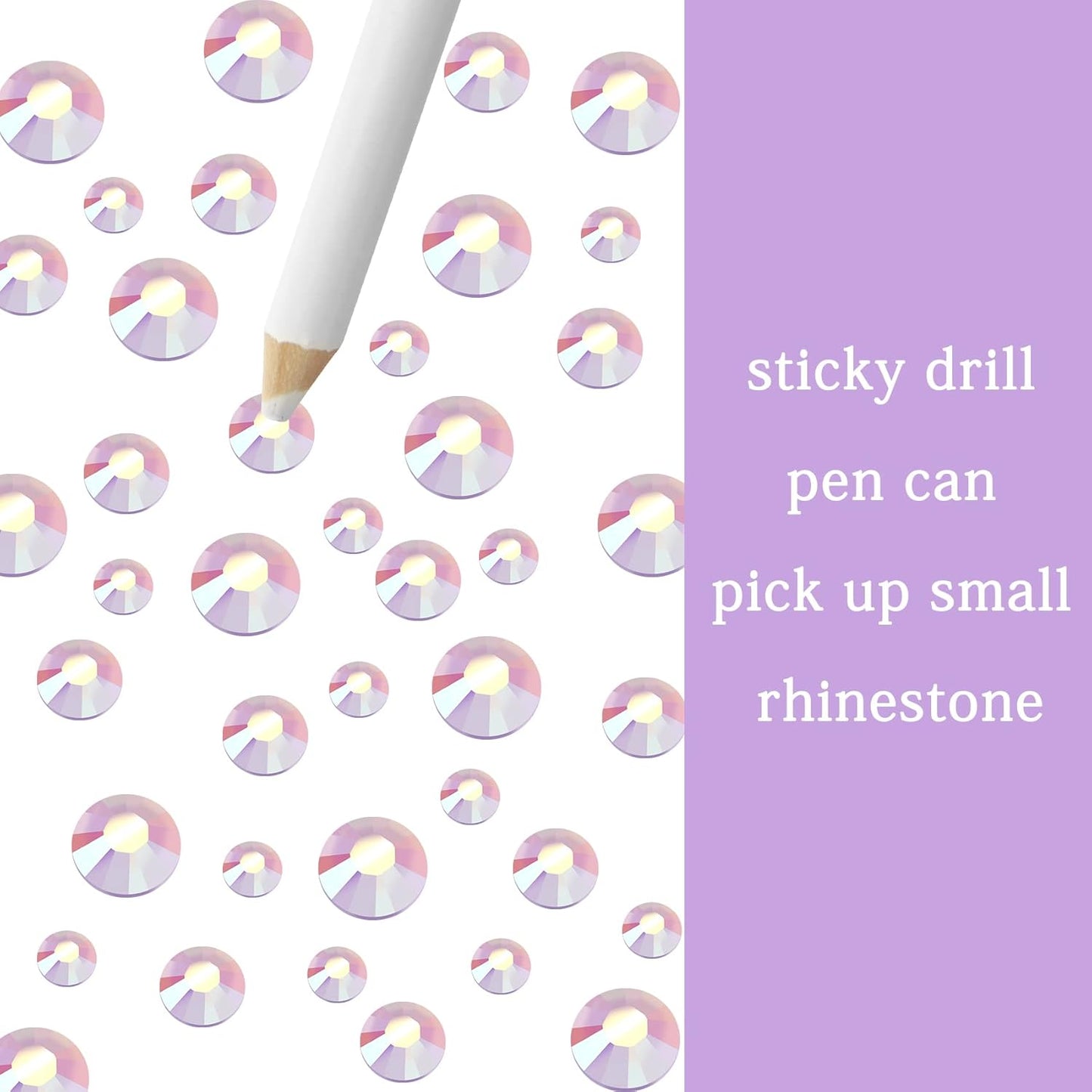 Multi Size 3mm 4mm 5mm Rhinestones Set for Nails Crafts Light Purple Non Hotfix Rhinestones Nail Gems Rhinestone Jelly AB&Round Flat Back Resin Rhinestone for Makeup Clothes Shoes Eyes Bottles