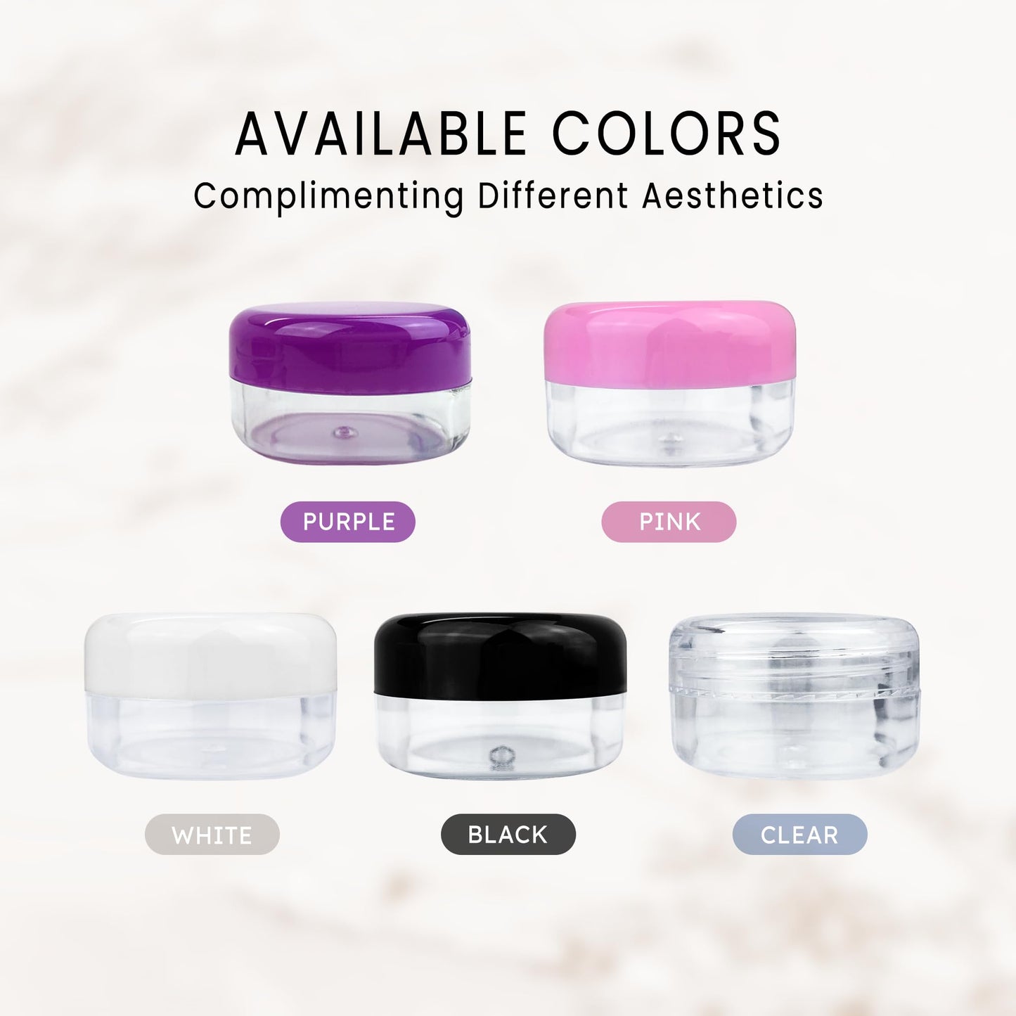 (Quantity: 12 Pieces) Beauticom 15G/15ML (0.5oz) Clear Round Jar with Black Lids for Cosmetics