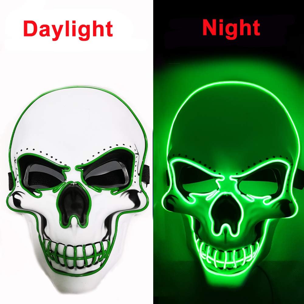 OceanWings Halloween Mask LED Light up Costumes Scary Mask for Party Supplies Favor