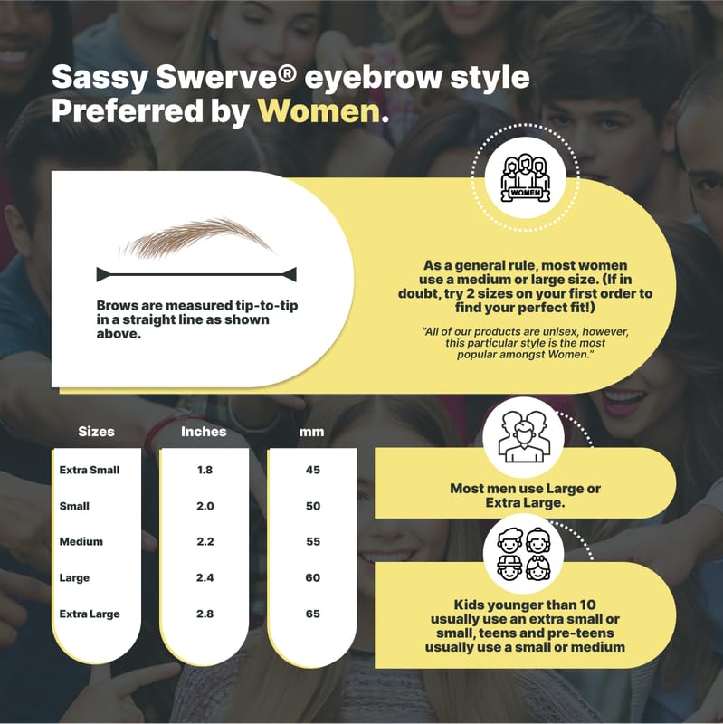 50 Pairs Medium Brown Temporary Eyebrow Tattoos, Waterproof and Smudge-Proof Medium Sassy Swerve Style Realistic Eyebrow Stickers for Women, Easy to Apply, Won't Work on Existing Brows