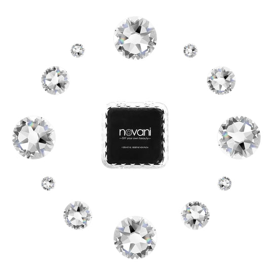 Novani Clear Rhinestones Flat Back Round Rhinestone Style 2088 Sparkly Crystal Gemstones for Nail