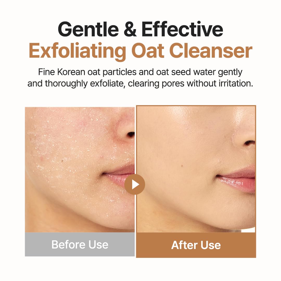 PURITO Oat Exfoliating Cleanser | Daily Clay Face Wash For Pore Care
