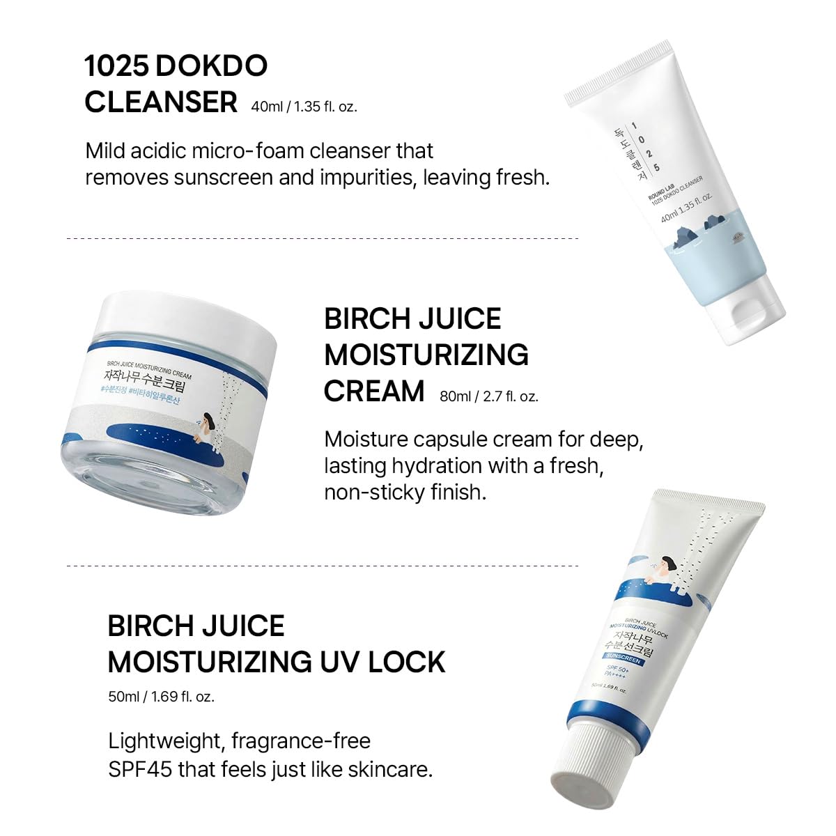 ROUND LAB Hydrating Skin Care Gift Set