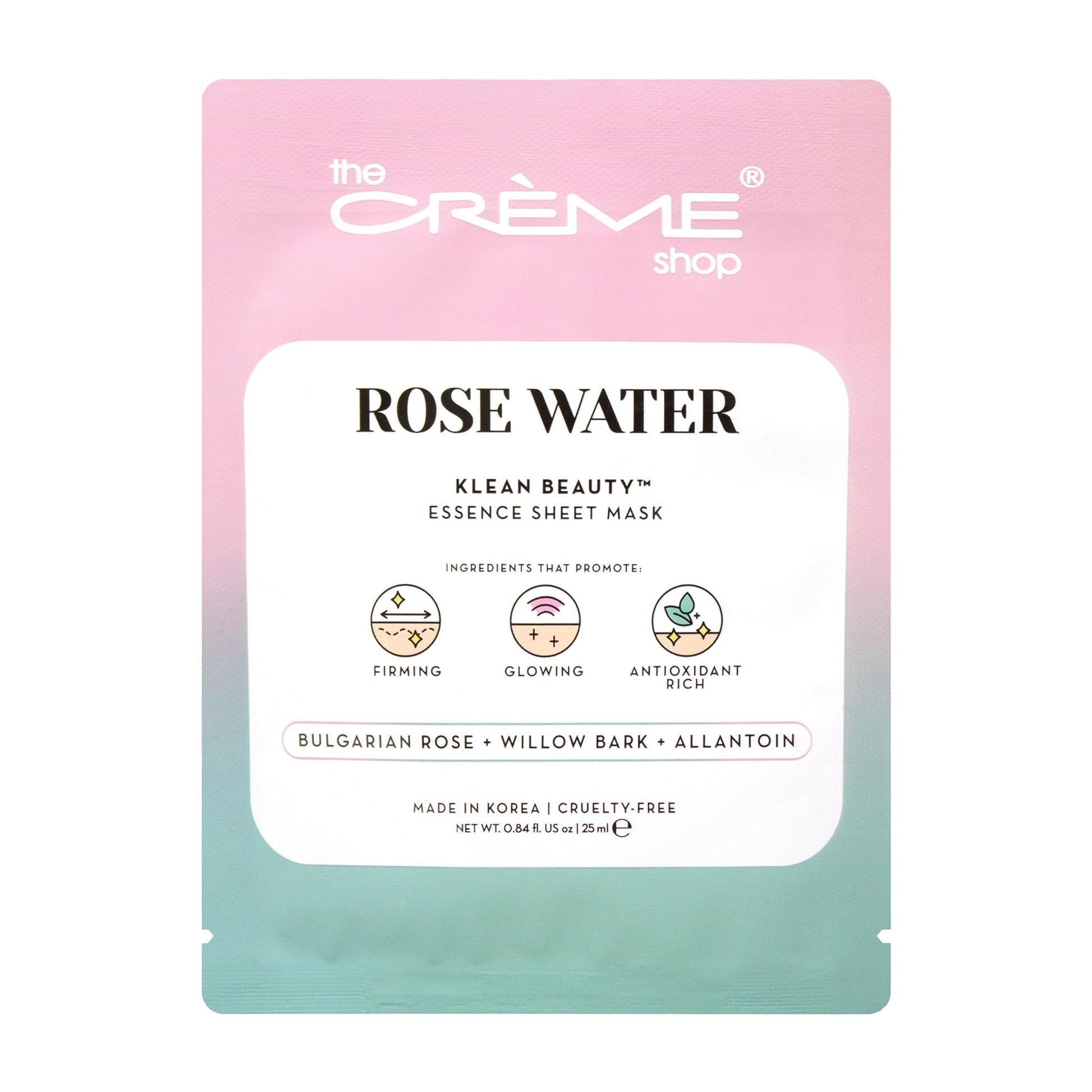 The Crème Shop Klean Beauty Essence Sheet Mask (Rose Water/Set of 5)