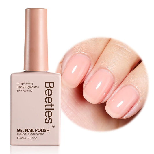Beetles Nude Gel Nail Polish - 15ML Nude Pink Natural Gel Polish Nail Concealer Jelly Gel Nail