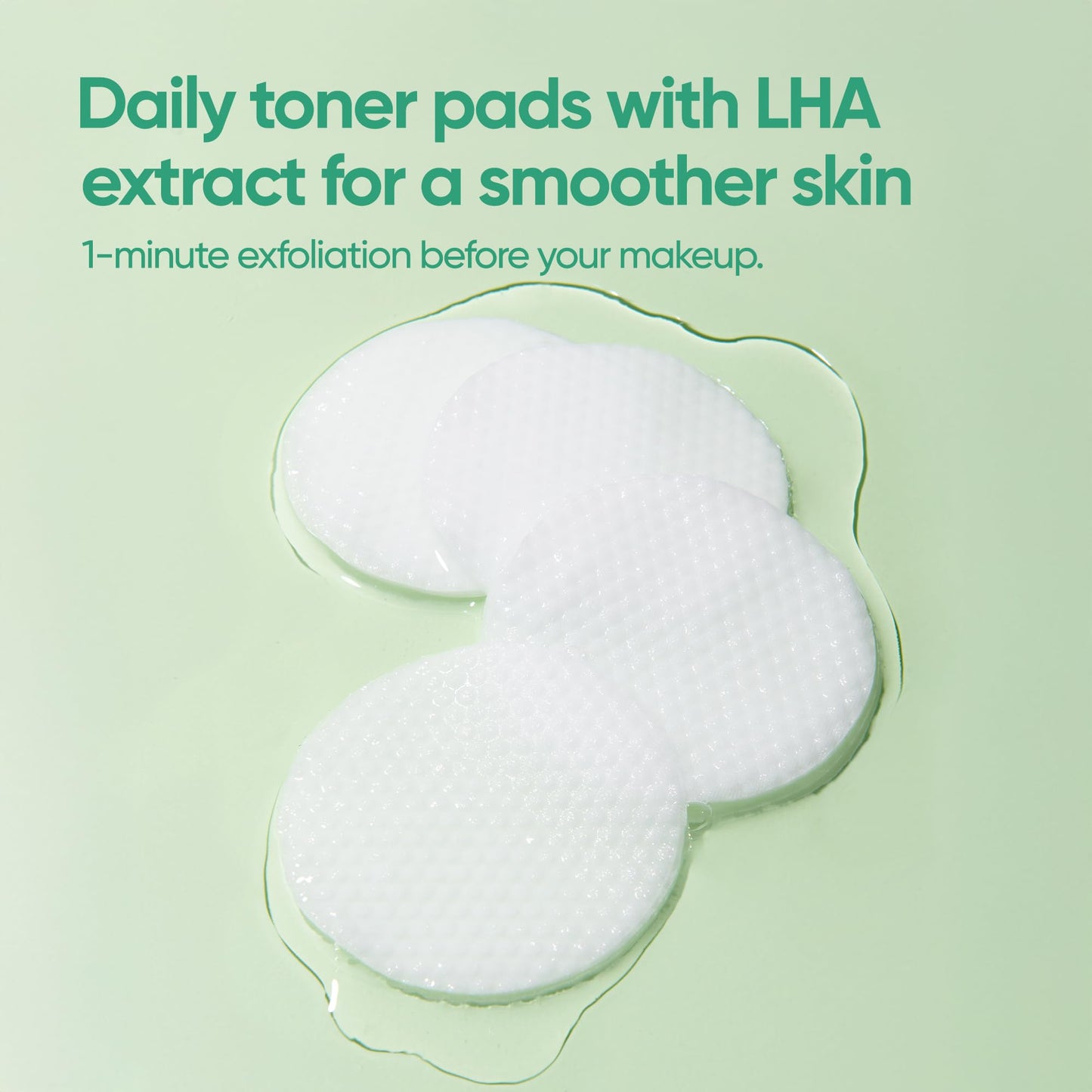 Banila Co Clean it Zero Green Peel Toner Pads with a Vegan Blend of LHA and Kale. (70 pre-Soaked
