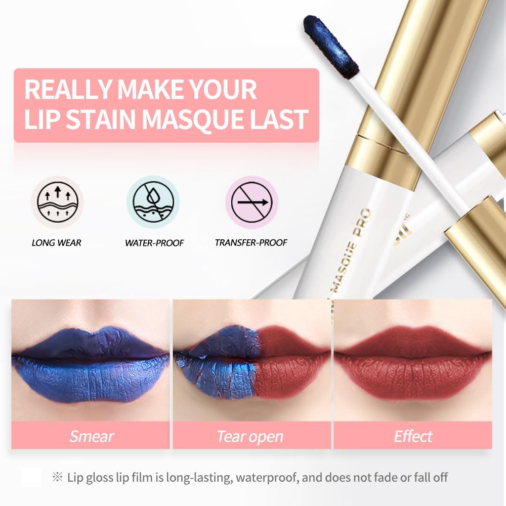 Lip Stain Peel Off – Long Lasting Waterproof Lip Tint, Smudge Proof Transfer Resistant Lip Stains Tattoo,High Pigment Matte Lip Color, Kiss Proof Peel Off Lip Stain Masque,All-Day Stay Lip Makeup 07#