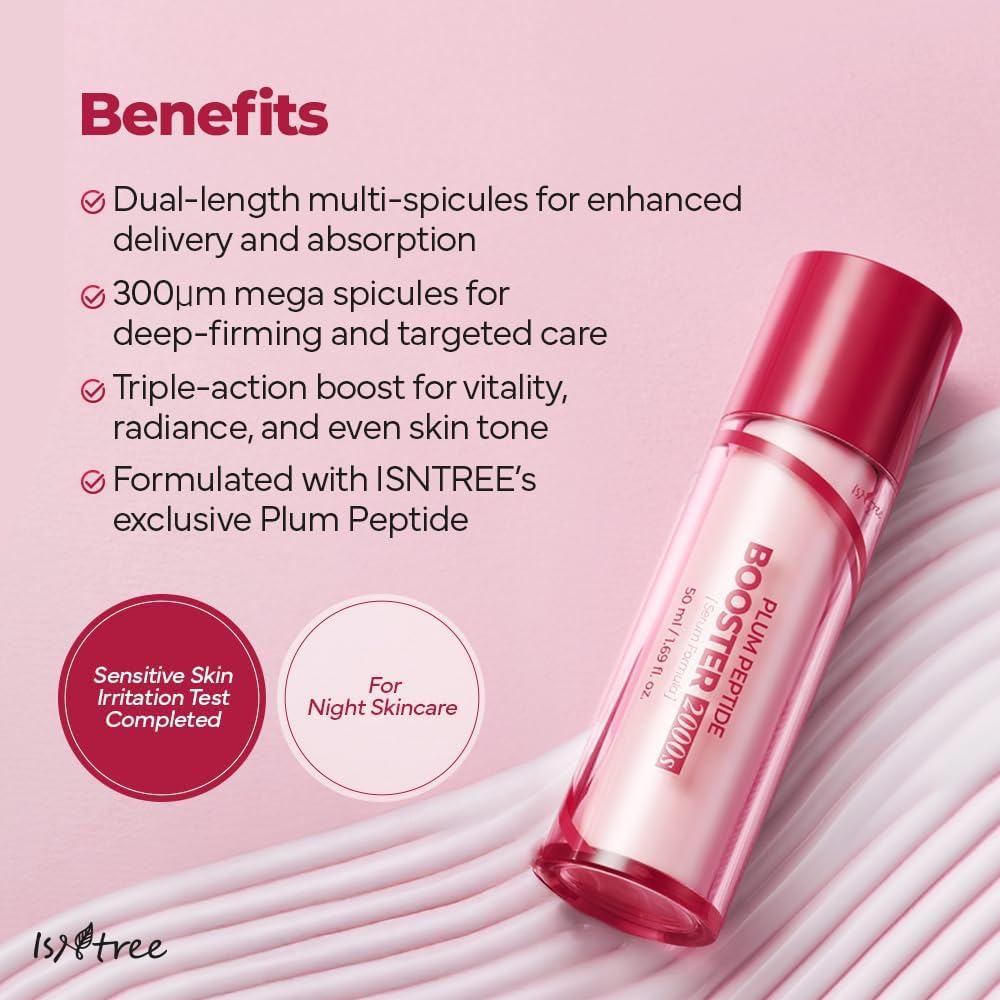 ISNTREE Plum Peptide Booster 2000s – Firming & Hydrating Serum with Vegan Collagen & 5 Peptides