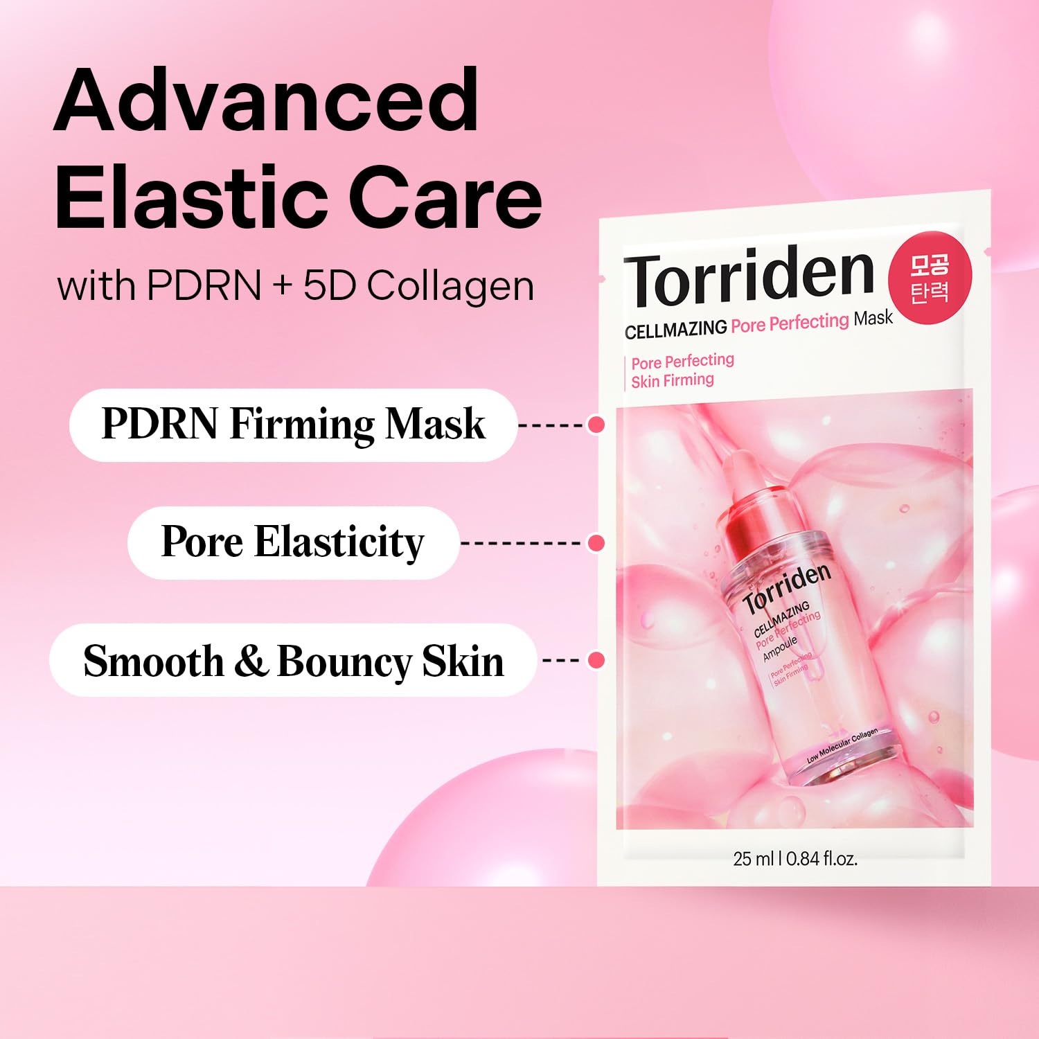 Torriden CELLMAZING Pore Perfecting Mask (10 Sheets) | Elasticity-Boosting Mask for Pores | 5D