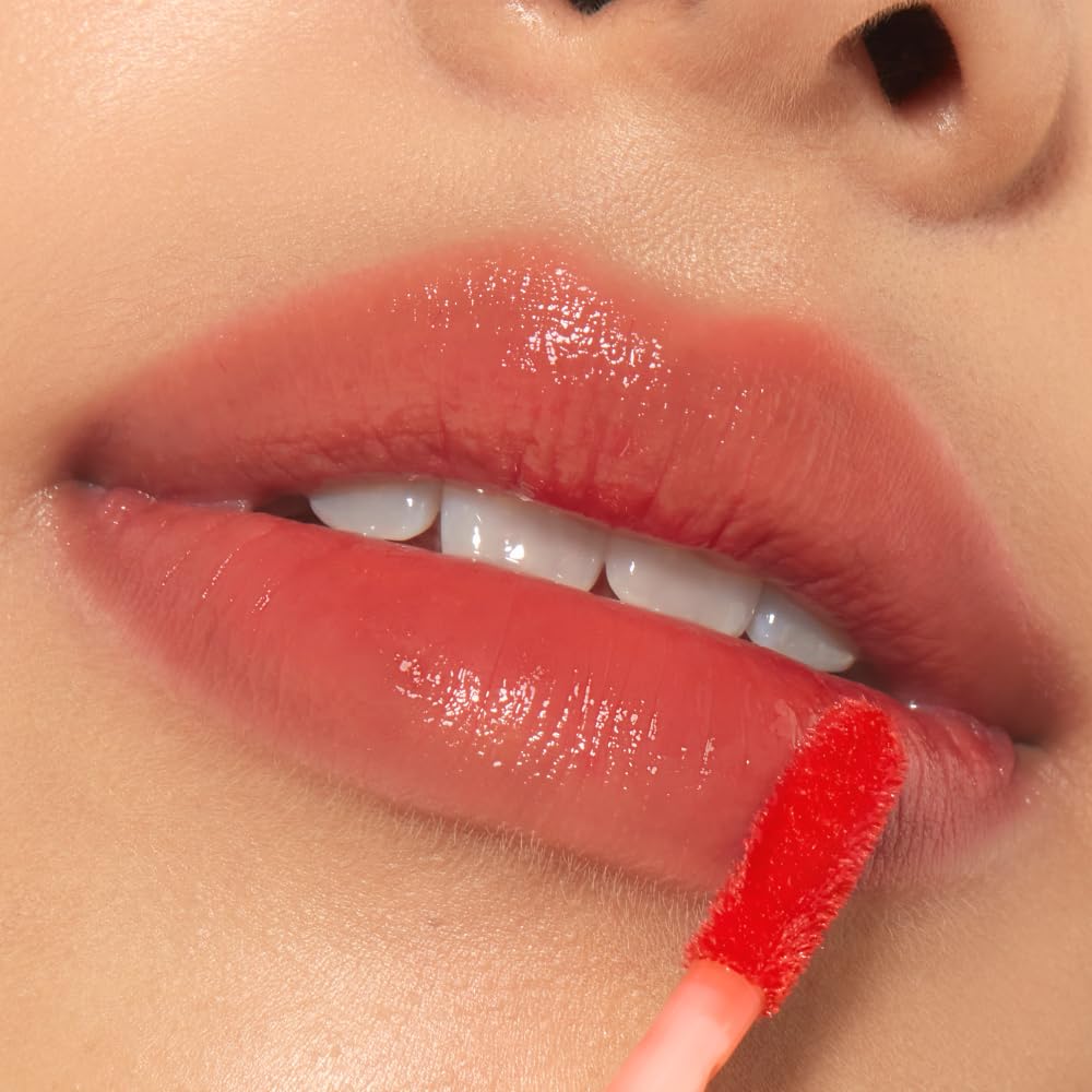 ETUDE Glow Fixing Tint #6 Peach Blended | Non-Sticky Glossy Shine Lip Stain | Fills up with