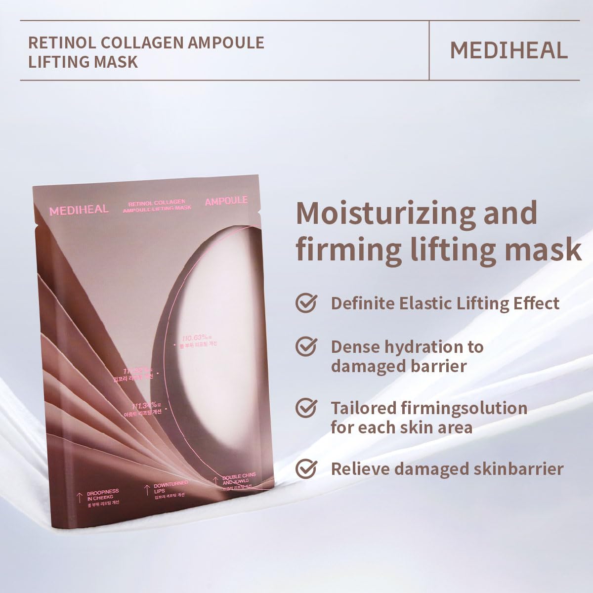 MEDIHEAL Retinol Collagen Ampoule Lifting Mask (10 Counts)