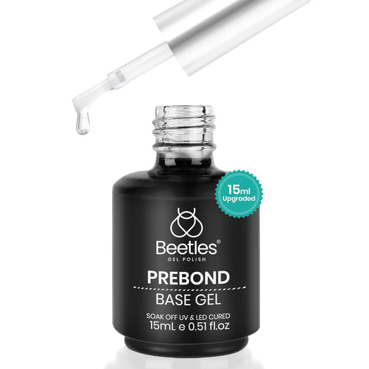 beetles Gel Polish Gel Base Coat, 15ml Prebond Base Gel Nail Polish Long Lasting Soak Off U V Nail
