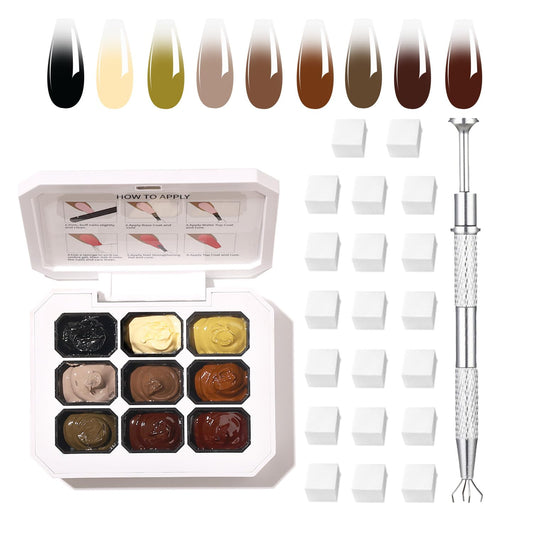 Ombre Gel Nail Polish Nail Sponges for Ombre 9 Series Colorful Blush Effect Gradient Painting Gel