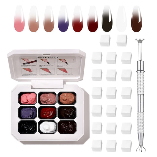 Ombre Gel Nail Polish Nail Sponges for Ombre 9 Series Colorful Blush Effect Gradient Painting Gel