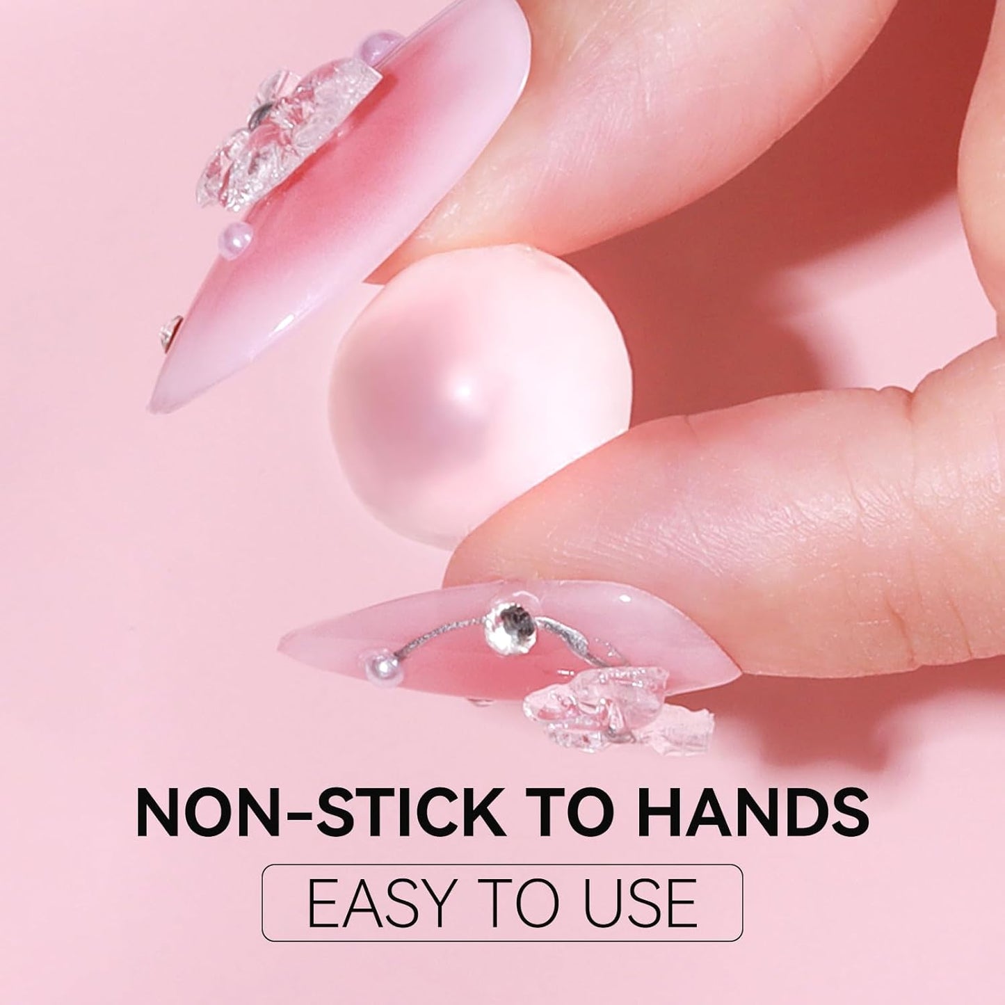 Makartt 3D Gel Nail Art: 4-in-1 Clear & White Solid Gel Builder Non-sticky for Extension 3D Sculpting Nail, UV Glue for Acrylic Nails, Rhinestones & Sculpture Hard Gels for Nails UV/LED Lamp Required