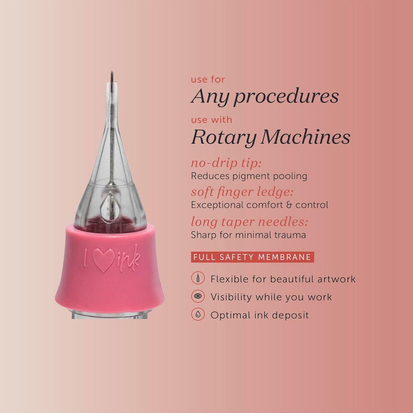 Tina Davies PIXL Cartridge, 5-Round Shader Long Taper Cartridge for Eyebrows, Lips, Eyelids, and Areolas .25mm 5RS LT, Pack of 10