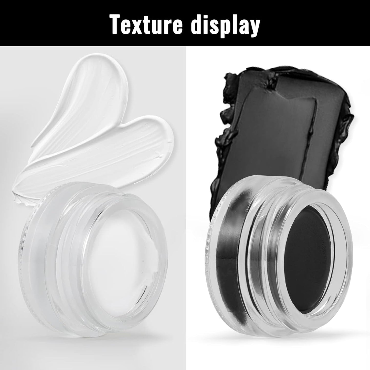 Erinde [2PCS] Waterproof Gel Eyeliner Set, Long Lasting Cream Eye Liner Gel, High-Intensity Pigments Smudge-Proof Eye Liner Makeup, Water-Resistant Eyeliner with 4PCS Brushes (Balck & White)