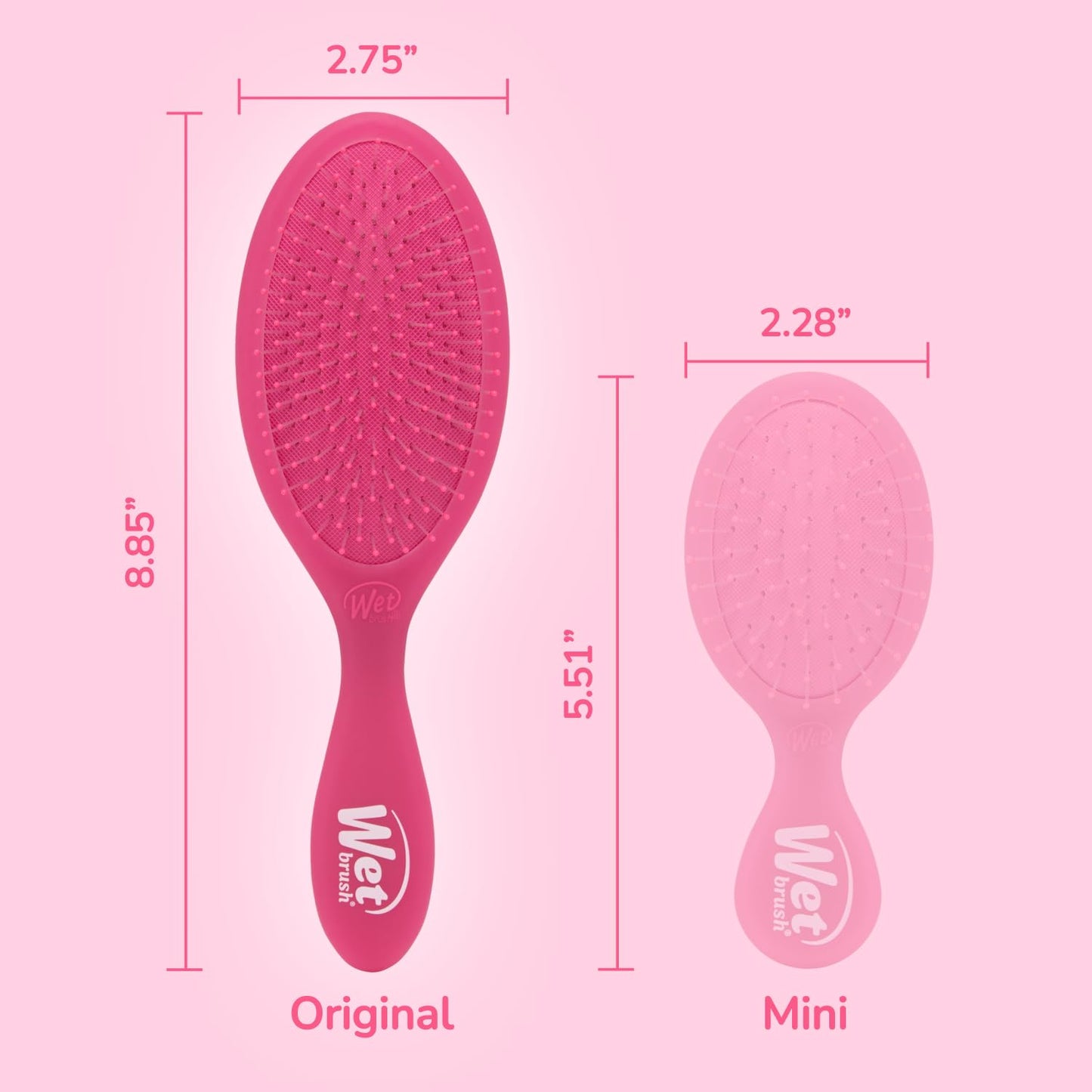Wet Brush Original Detangler Hair Brush, Pink Frost, For All Hair Textures
