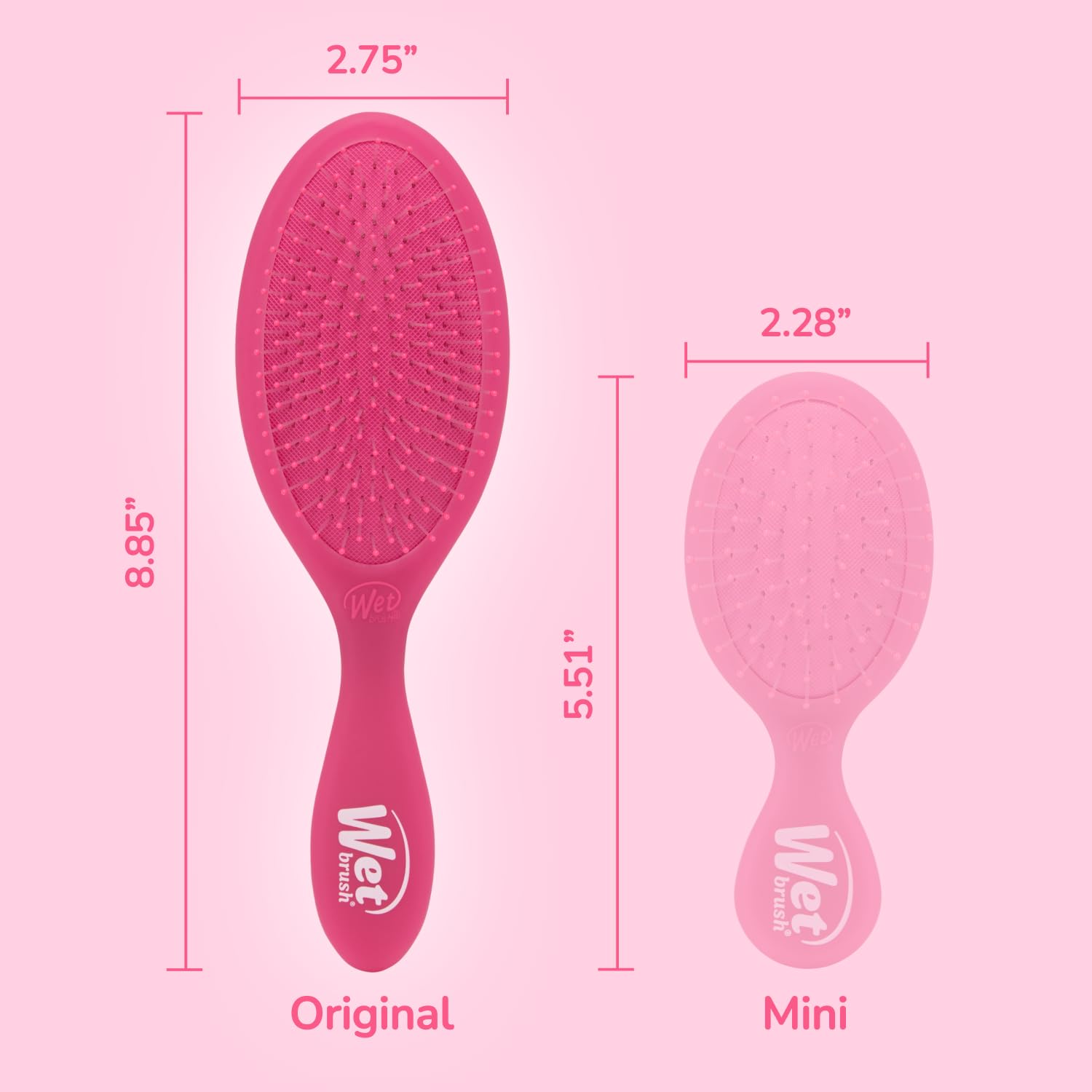 Wet Brush Original Detangler Hair Brush, Pink Frost, For All Hair Textures