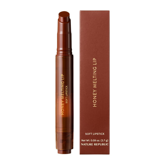 Nature Republic HONEY MELTING LIP PLUMPING (21 DIRTY CHOCO) | SOFT LIP STICK, Hydrating Gloss