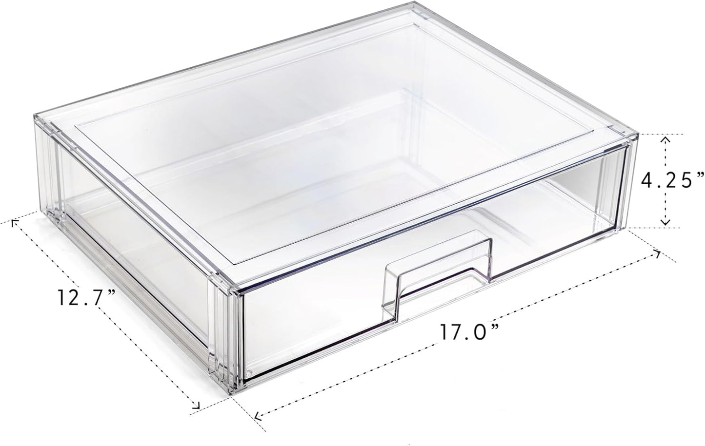 BINO | Stackable Storage Drawers, Shallow X-Large - Clear | THE CRATE COLLECTION | Storage Bins With Drawers Bathroom Organizers and Storage Organization and Storage Under Sink Organizer Vanity Home