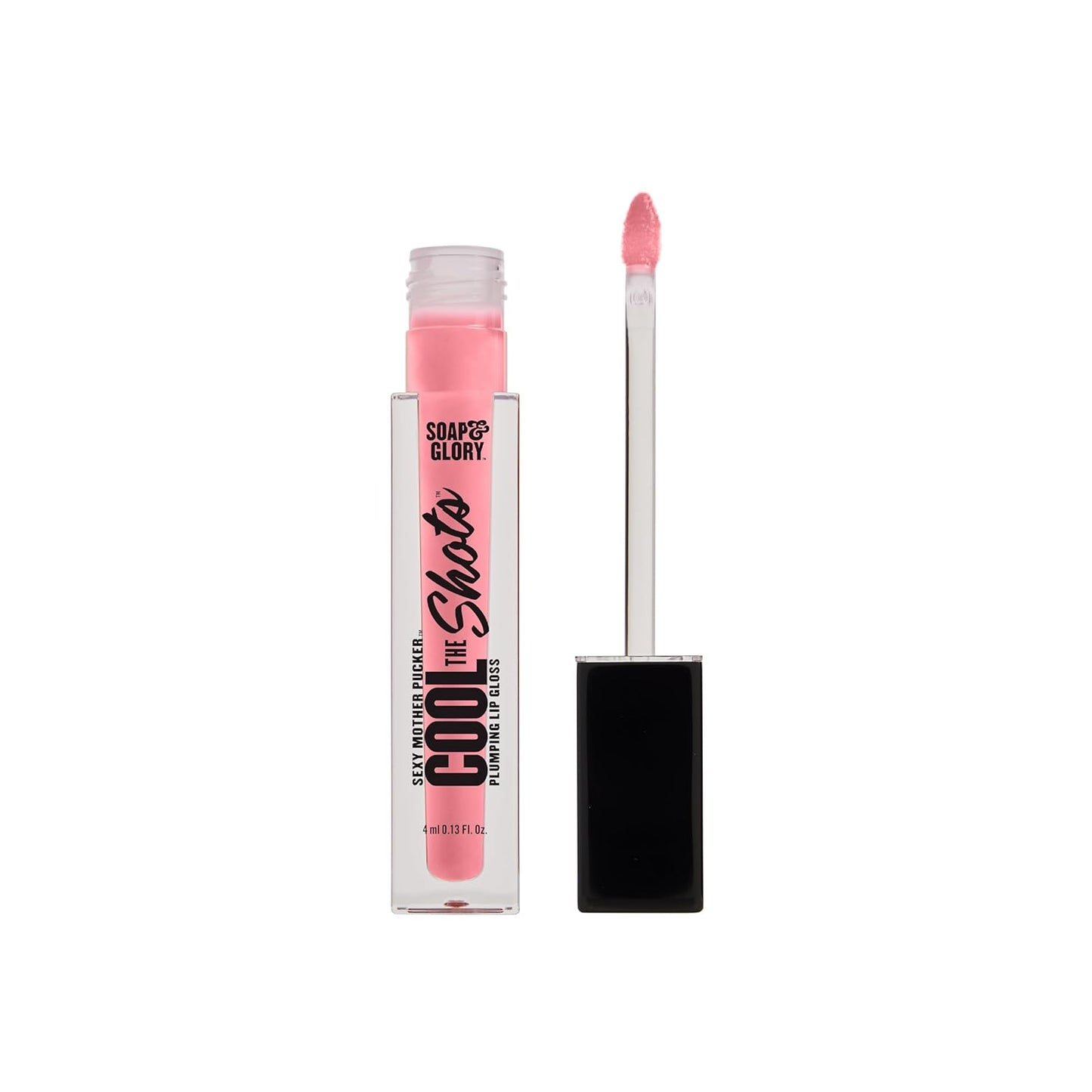Soap & Glory Cool The Shots Plumping Lip Gloss Duo – Clear (4ml) & Pink Charming (4ml) – Hydrating & Cooling Lip Plumpers with Menthol & Vitamin E – High Shine, Vegan & Cruelty-Free
