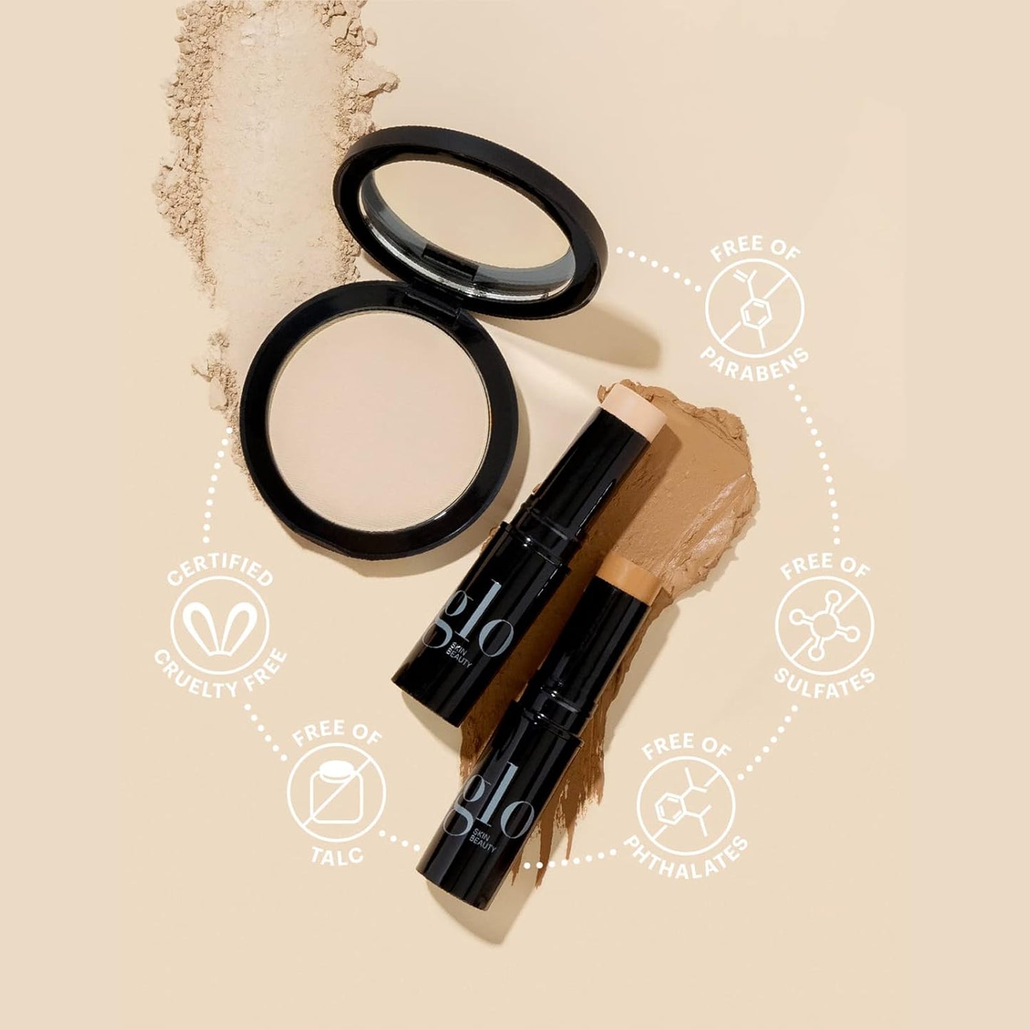 Glo Skin Beauty Pressed Base Powder Foundation Makeup (Natural Fair) - Flawless Coverage for a Radiant Natural, Second-Skin Finish