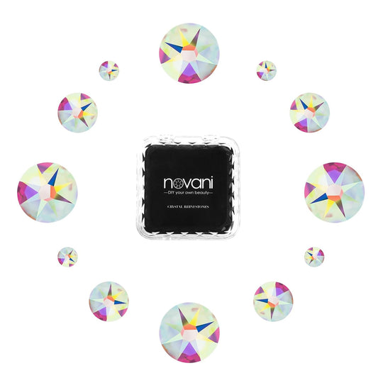 Novani Crystal AB Rhinestones Flat Back Round Rhinestone Style 2088 Sparkly Crystal Gemstones for
