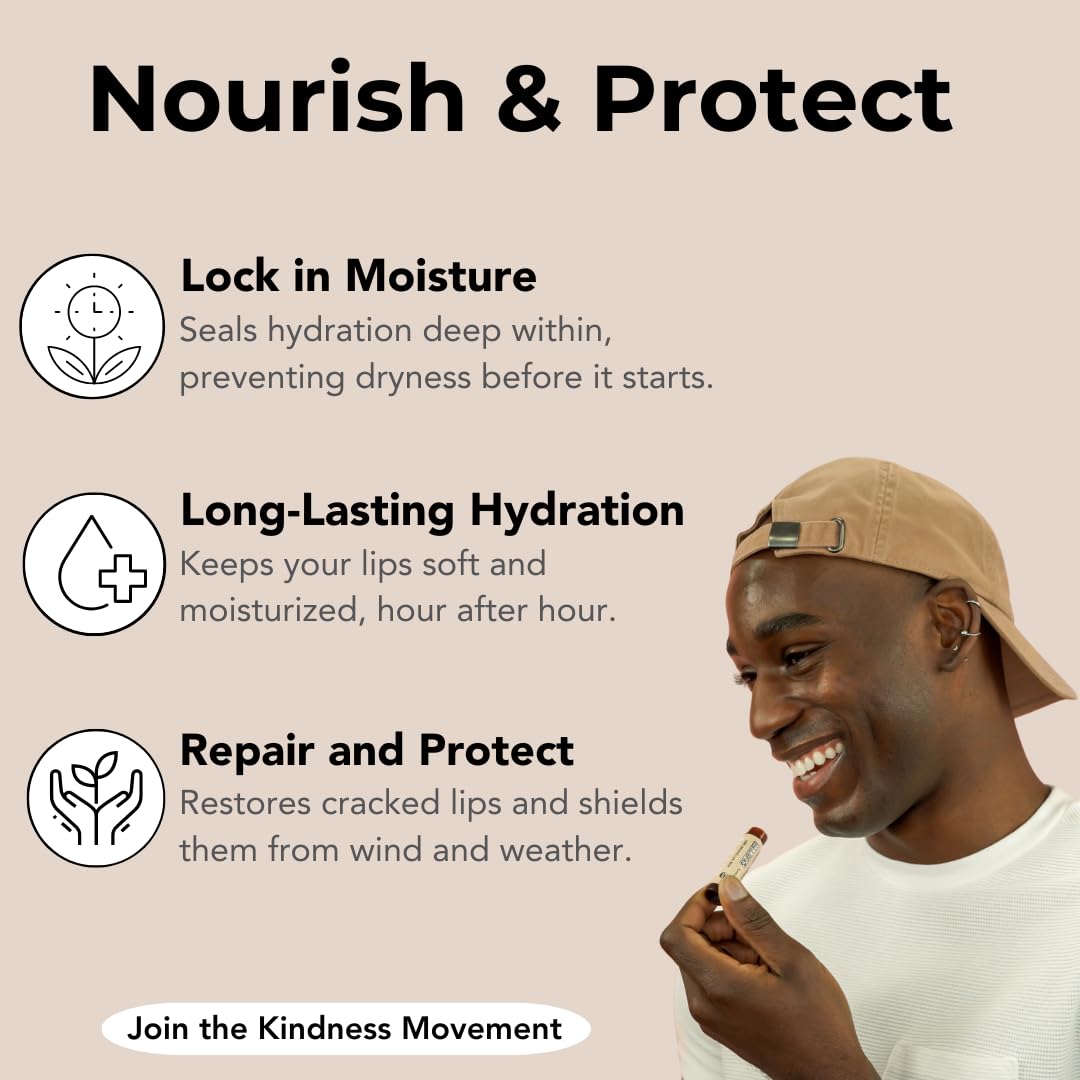 Kind Lips Vanilla Lemon Lip Balm 3-Pack - USDA Organic, Natural Chapstick Alternative for Dry Lips | Gluten-Free, Cruelty-Free