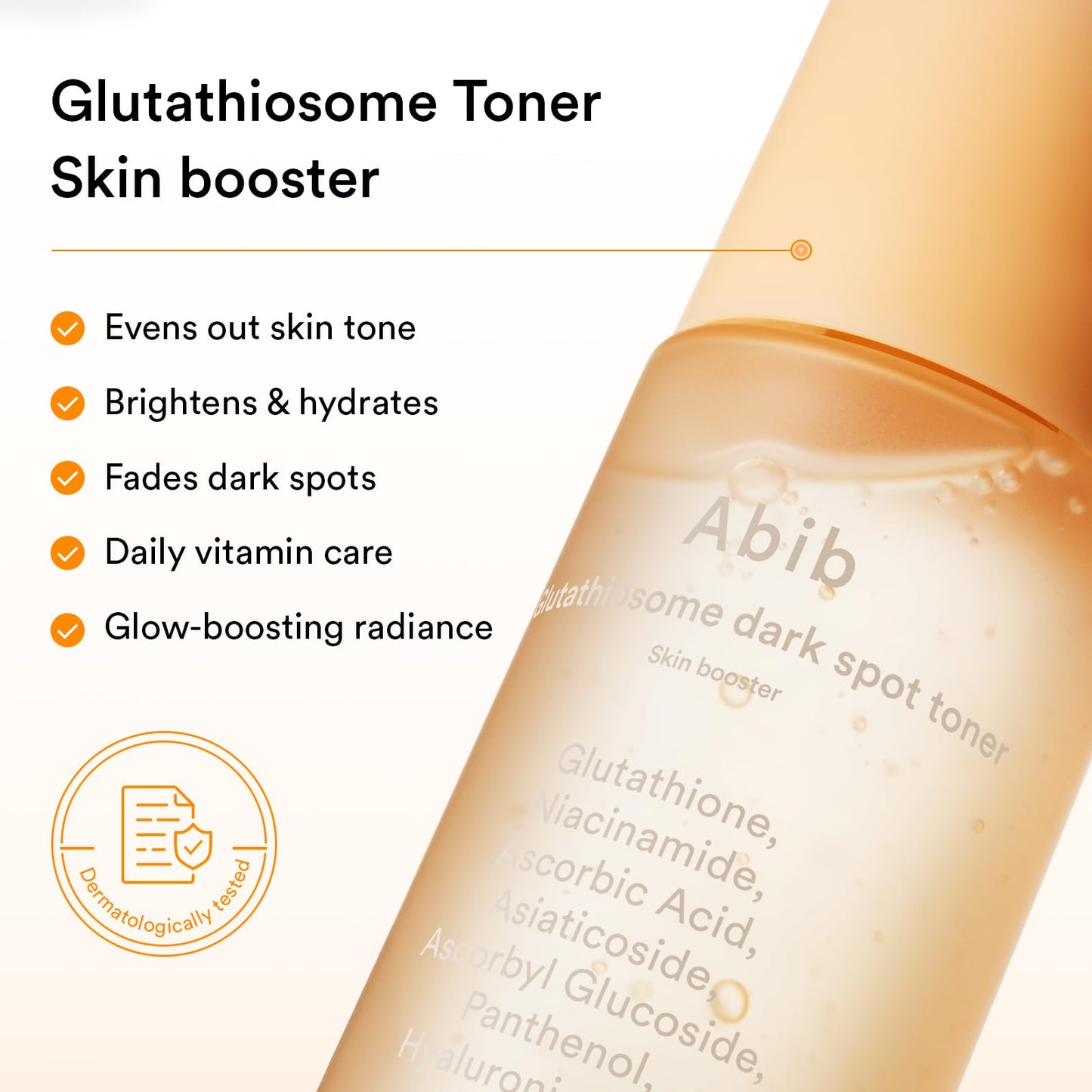 Abib Glutathiosome Dark Spot Toner Skin Booster, Brightening Korean Toner with Glutathione &