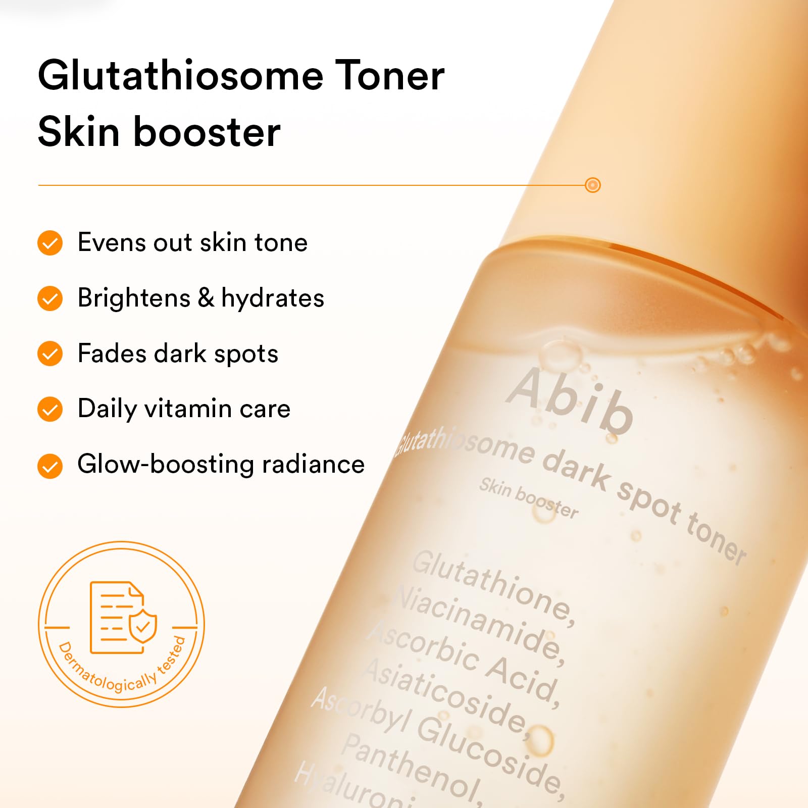 Abib Glutathiosome Dark Spot Toner Skin Booster, Brightening Korean Toner with Glutathione &