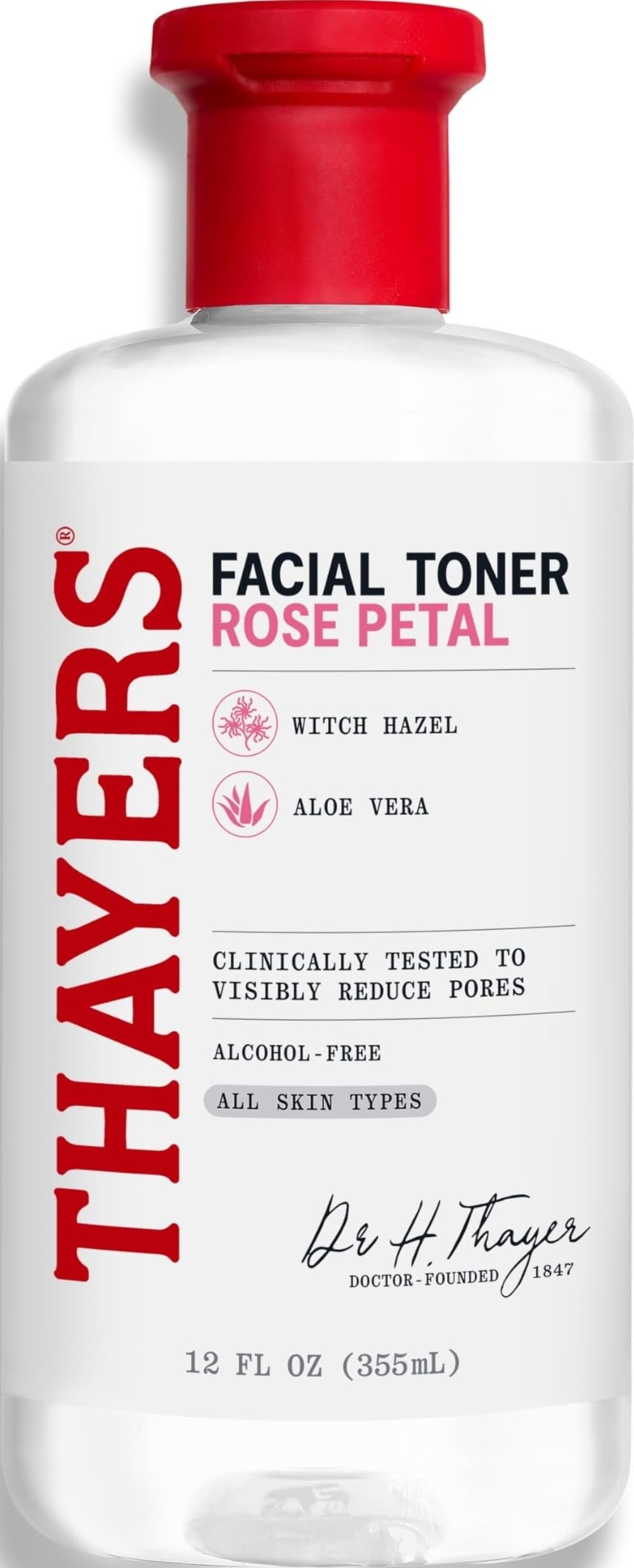 THAYERS Alcohol-Free Rose Petal Witch Hazel Facial Toner for Glowing Skin, Soothing, Hydrating