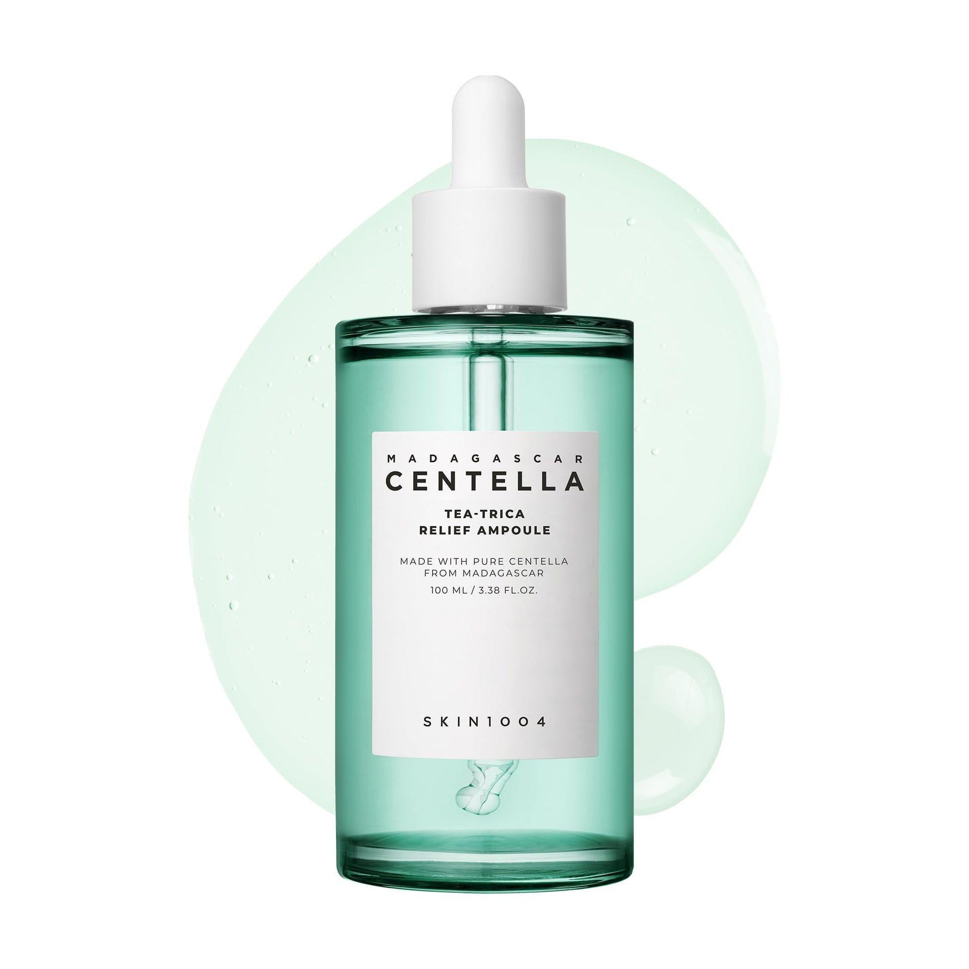 SKIN1004 Tea-Trica Relief Ampoule, 3.38 fl.oz,100ml, Korean Face Serum with Cica & Tea Tree, Facial