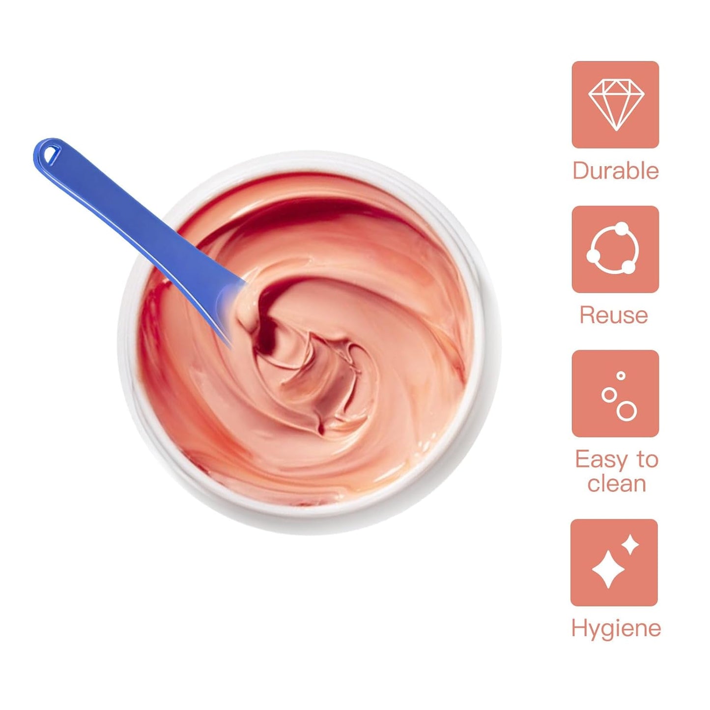 Tekson 6 Pieces Metal Cosmetic Skincare Spatula, Mini Mask facial Reusable Scoop, Makeup Beauty Spoons for Cream, Lotions, Moisturizers(Blue)