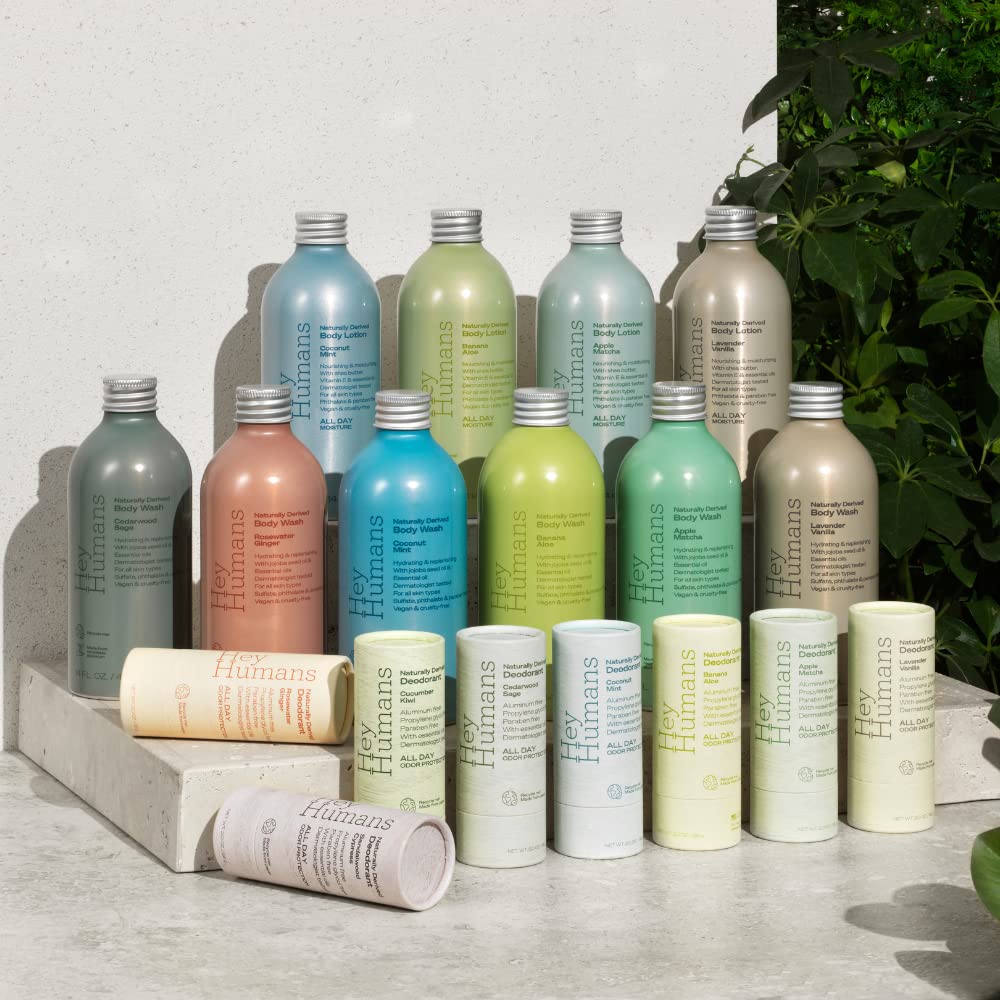 Hey Humans Deodorant, Aluminum Free Deodorant for Women and Men, Contains Naturally Derived Ingredients, All Day Odor Control, Refreshing Deodorant Essential Oils, Pack of 2, Lavender Vanilla